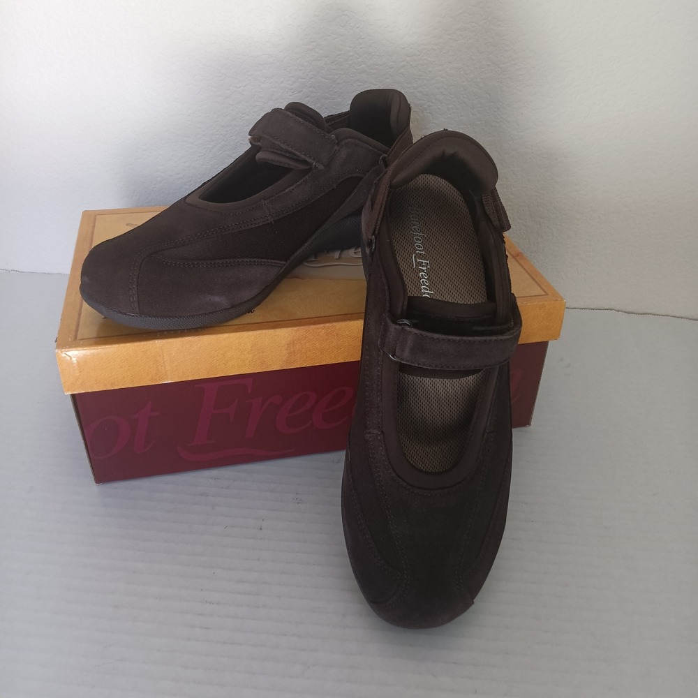 Barefoot Freedom Joy Women 8.5 M Brown Leather Textile Mary Jane Sneaker